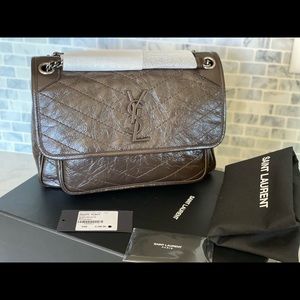 YSL Niki Bag M Western Moka receipt/authenticity tags included brand new